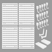 CARLA HOME Pegboard Wall Organizer Kit with 4 Modular Black Pegboards & 19 Accessories for Gaming, Office & V178-36277