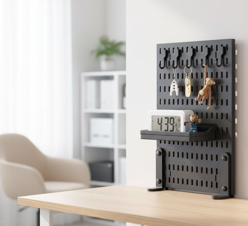 CARLA HOME Desk Pegboard Organizer Kit with Hooks, Tray & Mount Ideal for Office, Gaming Setup & Home V178-36278