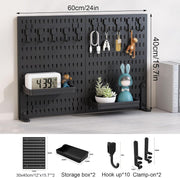 CARLA HOME 2 Pack Desk Pegboard Organizer Kit with Hooks, Tray & Mount Ideal for Office, Gaming Setup & Home V178-36280