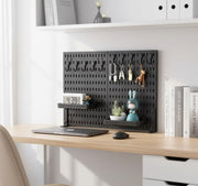 CARLA HOME 2 Pack Desk Pegboard Organizer Kit with Hooks, Tray & Mount Ideal for Office, Gaming Setup & Home V178-36280
