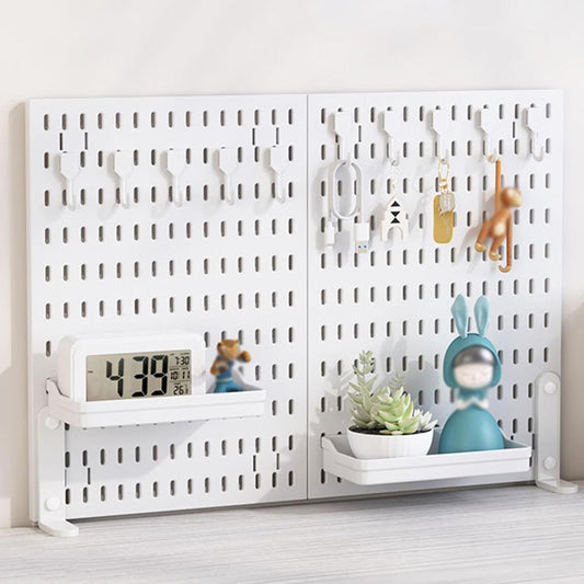 CARLA HOME 2 Pack Desk Pegboard Organizer Kit with Hooks, Tray & Mount Ideal for Office, Gaming Setup & Home V178-36281