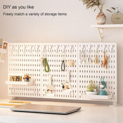 CARLA HOME 2 Pack Desk Pegboard Organizer Kit with Hooks, Tray & Mount Ideal for Office, Gaming Setup & Home V178-36281