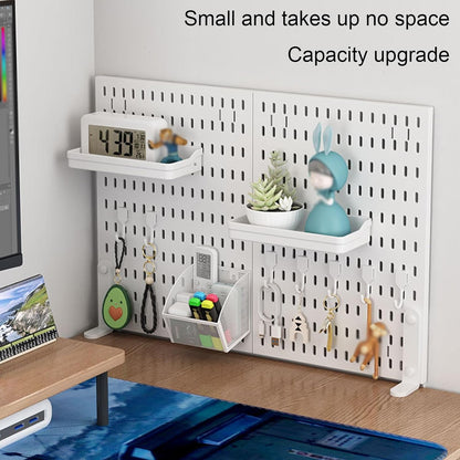 CARLA HOME 2 Pack Desk Pegboard Organizer Kit with Hooks, Tray & Mount Ideal for Office, Gaming Setup & Home V178-36281