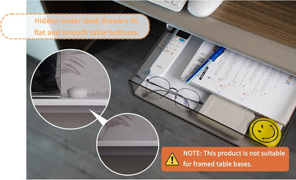CARLA HOME 3-Pack Under Desk Storage Drawers Hidden Pull-Out Organizer for Office & Home V178-36282