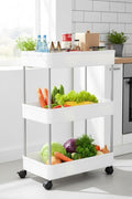 CARLA HOME Slim Storage Cart Organizer Trolley with Wheels for Kitchen, Bathroom, Laundry & Narrow Spaces (3 V178-36283