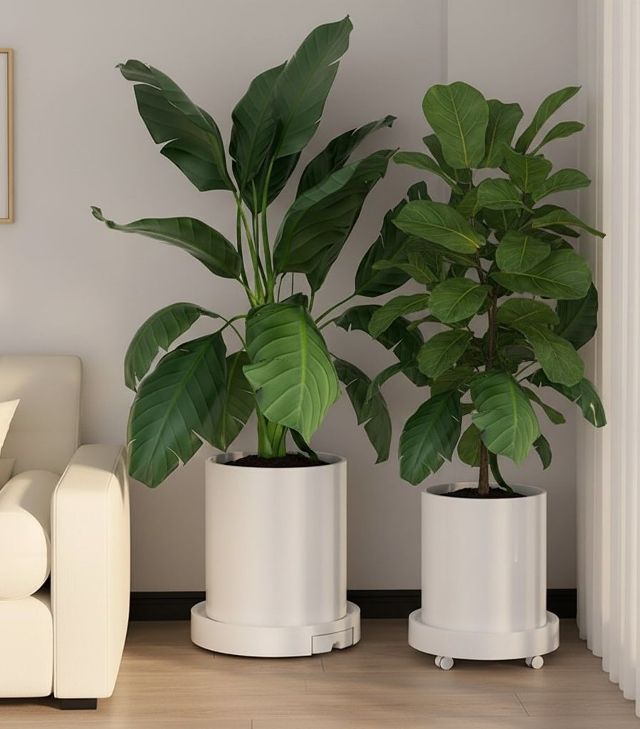 CARLA HOME 2-Pack Rolling Plant Stand with 360 degrees Wheels for Indoor Pots (26 cm) V178-36286