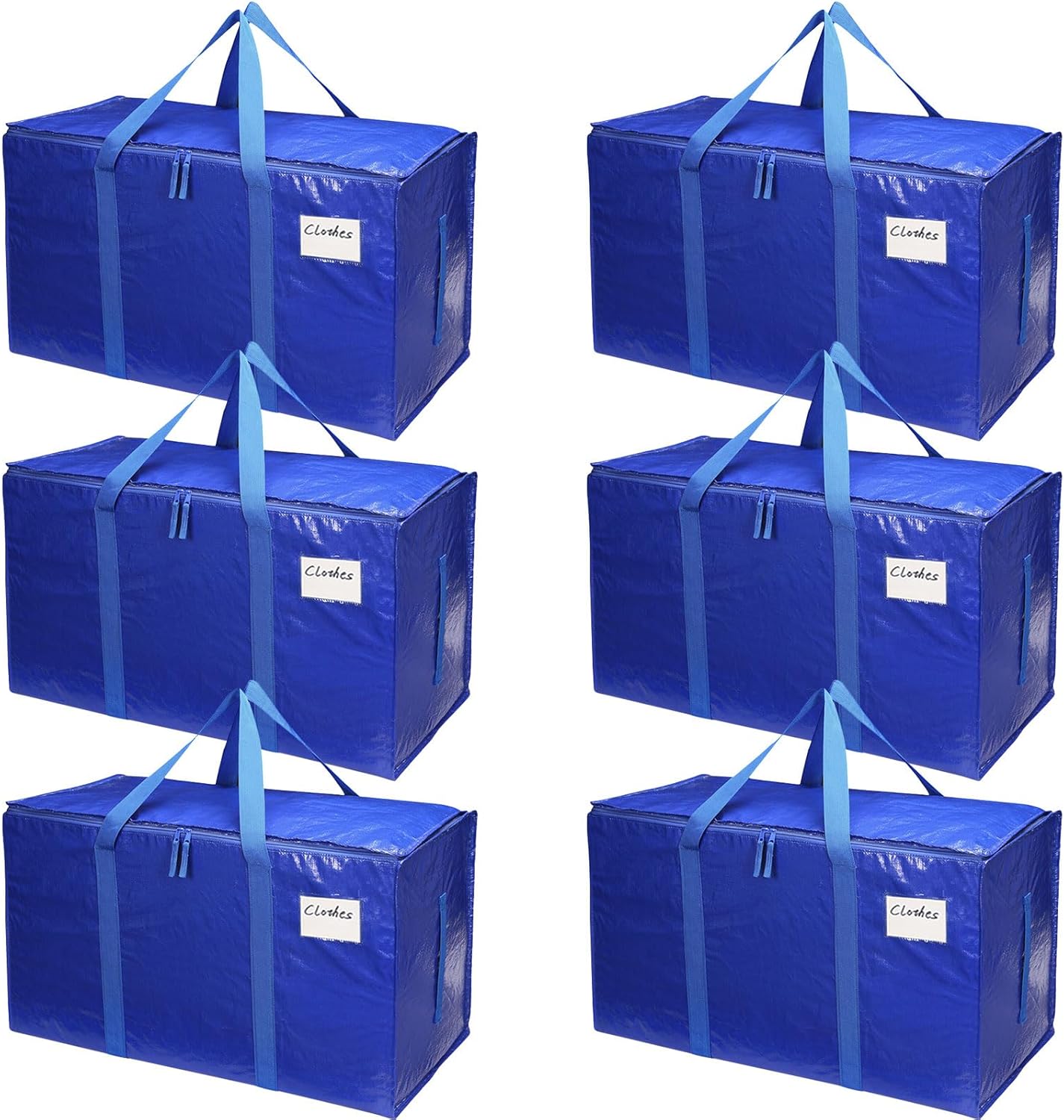 CARLA HOME 6-Pack Large Moving Storage Bags with Zippers & Handles with 95 Liters Capacity for Space Saving, V178-36295