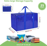 CARLA HOME 6-Pack Large Moving Storage Bags with Zippers & Handles with 95 Liters Capacity for Space Saving, V178-36295