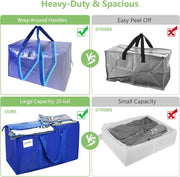 CARLA HOME 6-Pack Large Moving Storage Bags with Zippers & Handles with 95 Liters Capacity for Space Saving, V178-36295
