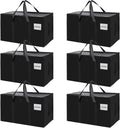 CARLA HOME 6-Pack Large Moving Storage Bags with Zippers & Handles with 95 Liters Capacity for Space Saving, V178-36296
