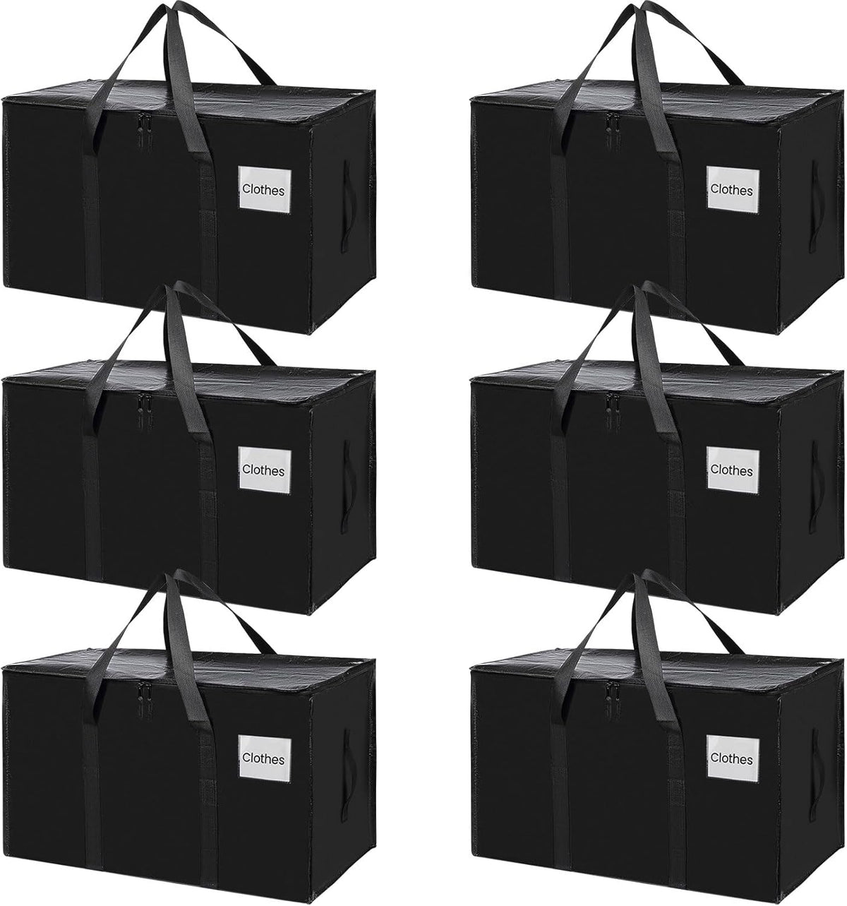 CARLA HOME 6-Pack Large Moving Storage Bags with Zippers & Handles with 95 Liters Capacity for Space Saving, V178-36296
