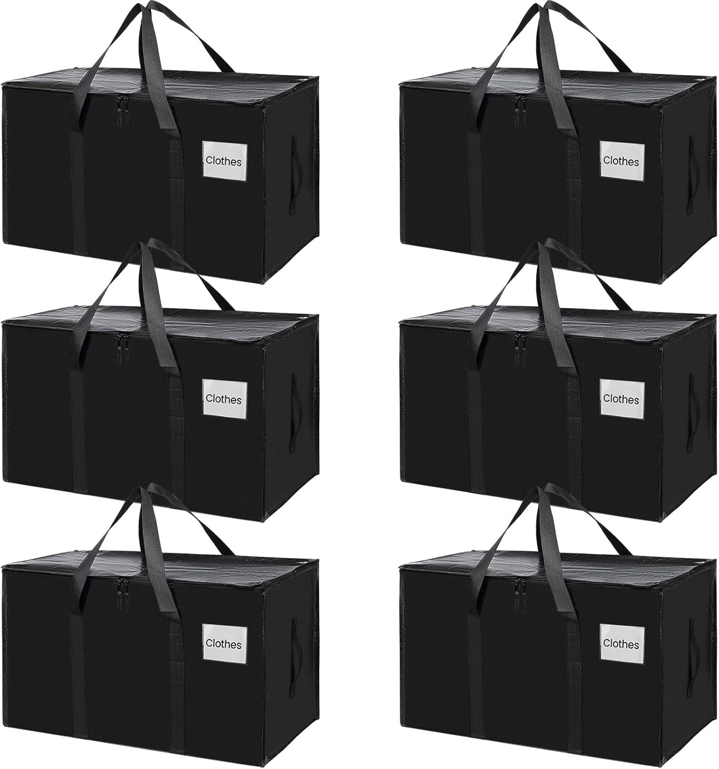 CARLA HOME 6-Pack Large Moving Storage Bags with Zippers & Handles with 95 Liters Capacity for Space Saving, V178-36296