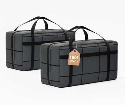 CARLA HOME 2-Pack 180L Extra Large Moving Storage Bags with Handles & Duty Zippered for Clothes, Travel, V178-36297