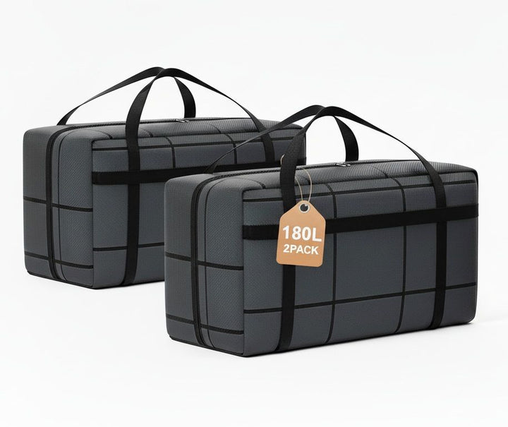 CARLA HOME 2-Pack 180L Extra Large Moving Storage Bags with Handles & Duty Zippered for Clothes, Travel, V178-36297
