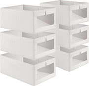 CARLA HOME 6 Pack Closet Storage Bins with Clear Window for Shelves, Clothes, Toys, Wardrobe & Bedroom V178-36298