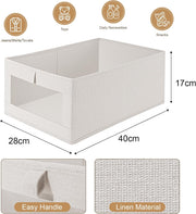CARLA HOME 6 Pack Closet Storage Bins with Clear Window for Shelves, Clothes, Toys, Wardrobe & Bedroom V178-36298
