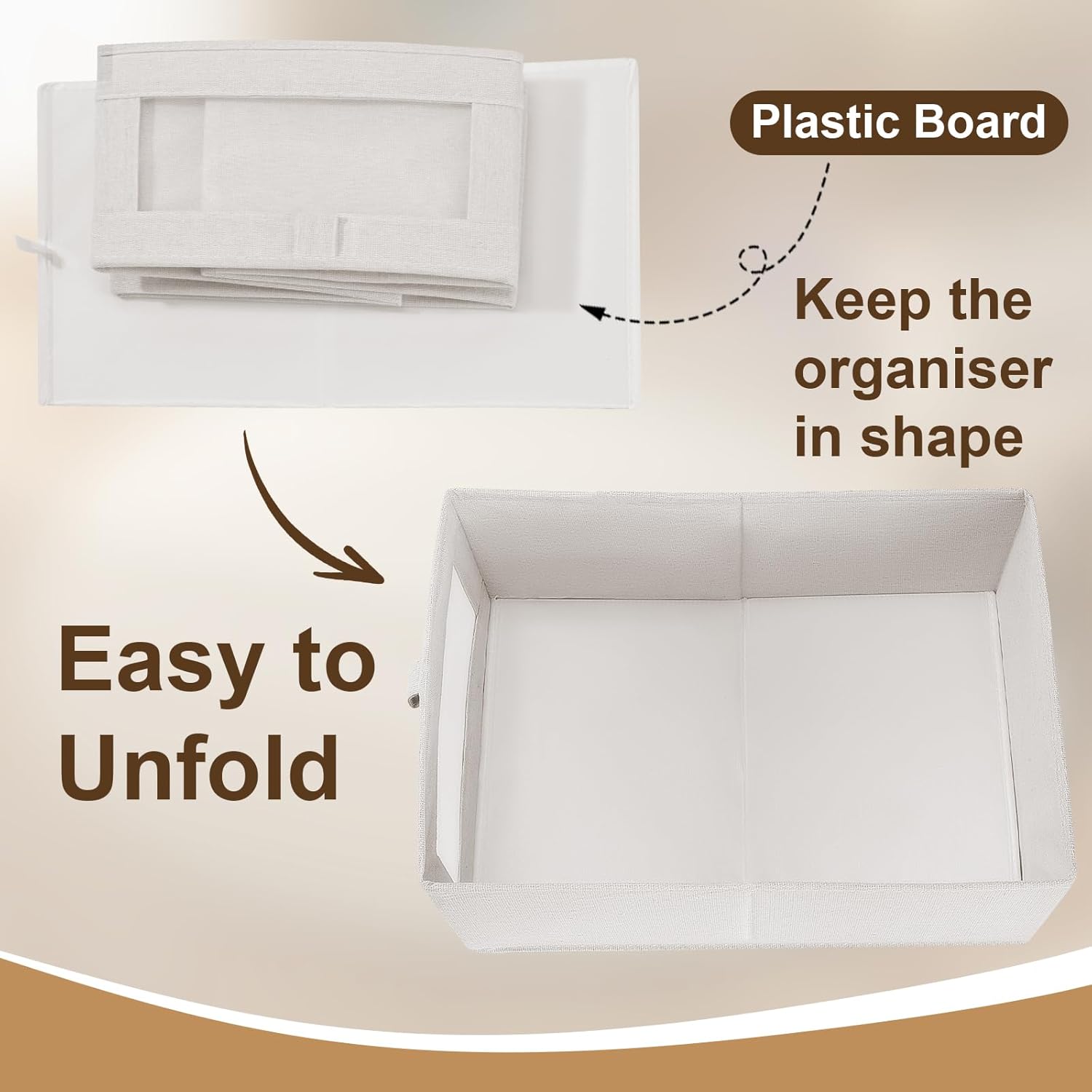 CARLA HOME 6 Pack Closet Storage Bins with Clear Window for Shelves, Clothes, Toys, Wardrobe & Bedroom V178-36298