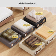 CARLA HOME Bed Sheet Organizer Set of 4 with Handle & Window for Covers, Pillowcases, Blankets, Clothes & V178-36302