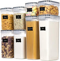 CARLA HOME 8 Piece Airtight Food Storage Containers Set with Lids & Labels for Kitchen Storage V178-36303