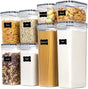 CARLA HOME 8 Piece Airtight Food Storage Containers Set with Lids & Labels for Kitchen Storage V178-36303