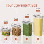 CARLA HOME 8 Piece Airtight Food Storage Containers Set with Lids & Labels for Kitchen Storage V178-36303