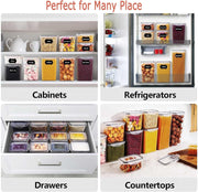 CARLA HOME 8 Piece Airtight Food Storage Containers Set with Lids & Labels for Kitchen Storage V178-36303