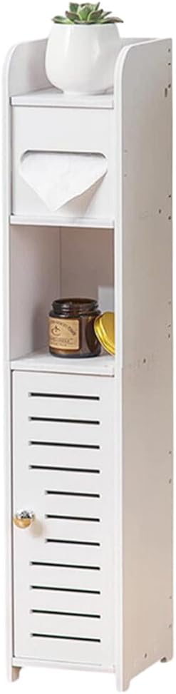 CARLA HOME Slim Bathroom Cabinet with Toilet Paper Holder for Toilet or Laundry Room V178-36304