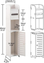 CARLA HOME Slim Bathroom Cabinet with Toilet Paper Holder for Toilet or Laundry Room V178-36304
