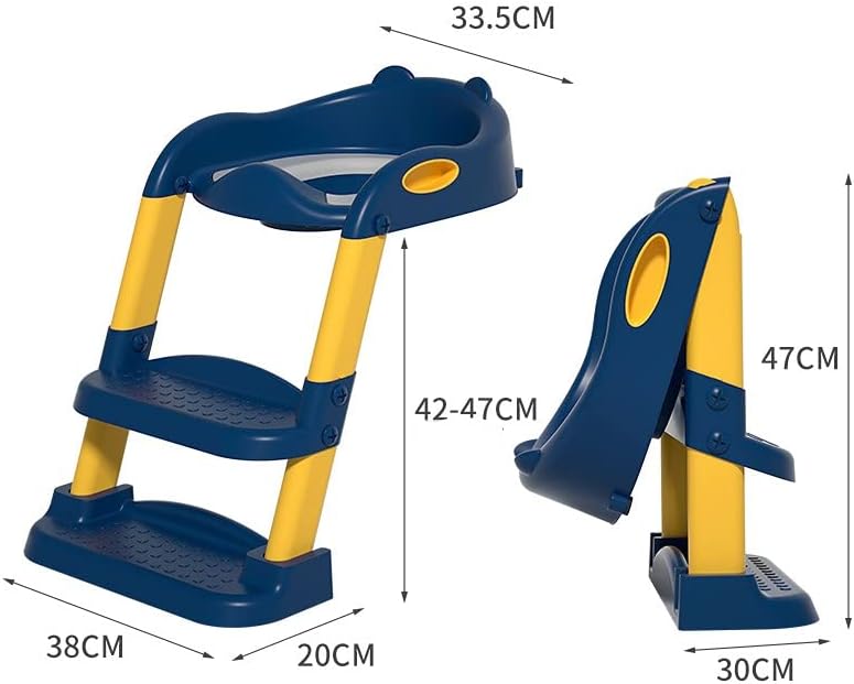 CARLA HOME Potty Training Seat with Step Stool Ladder with Anti-Slip Design, Soft Cushion & Foldable V178-36306