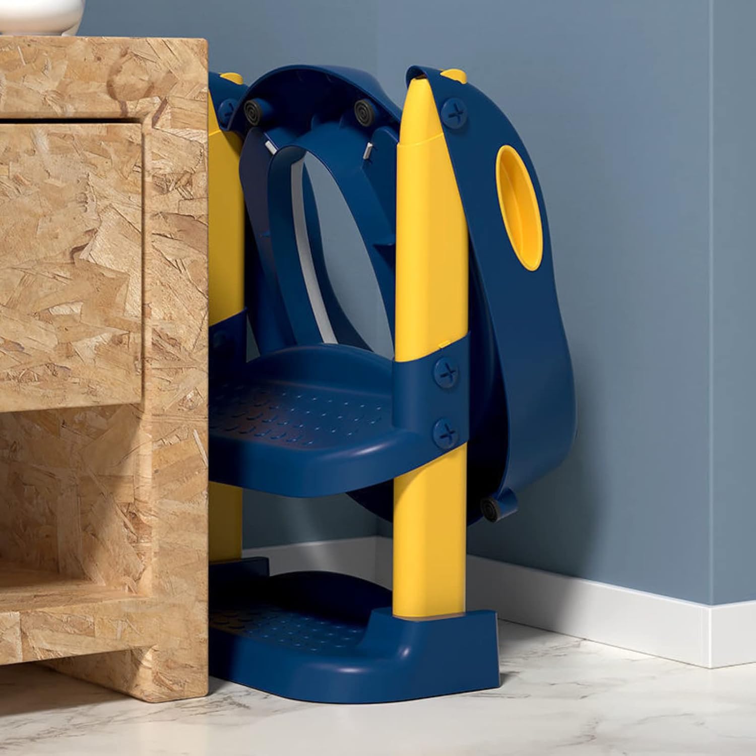 CARLA HOME Potty Training Seat with Step Stool Ladder with Anti-Slip Design, Soft Cushion & Foldable V178-36306