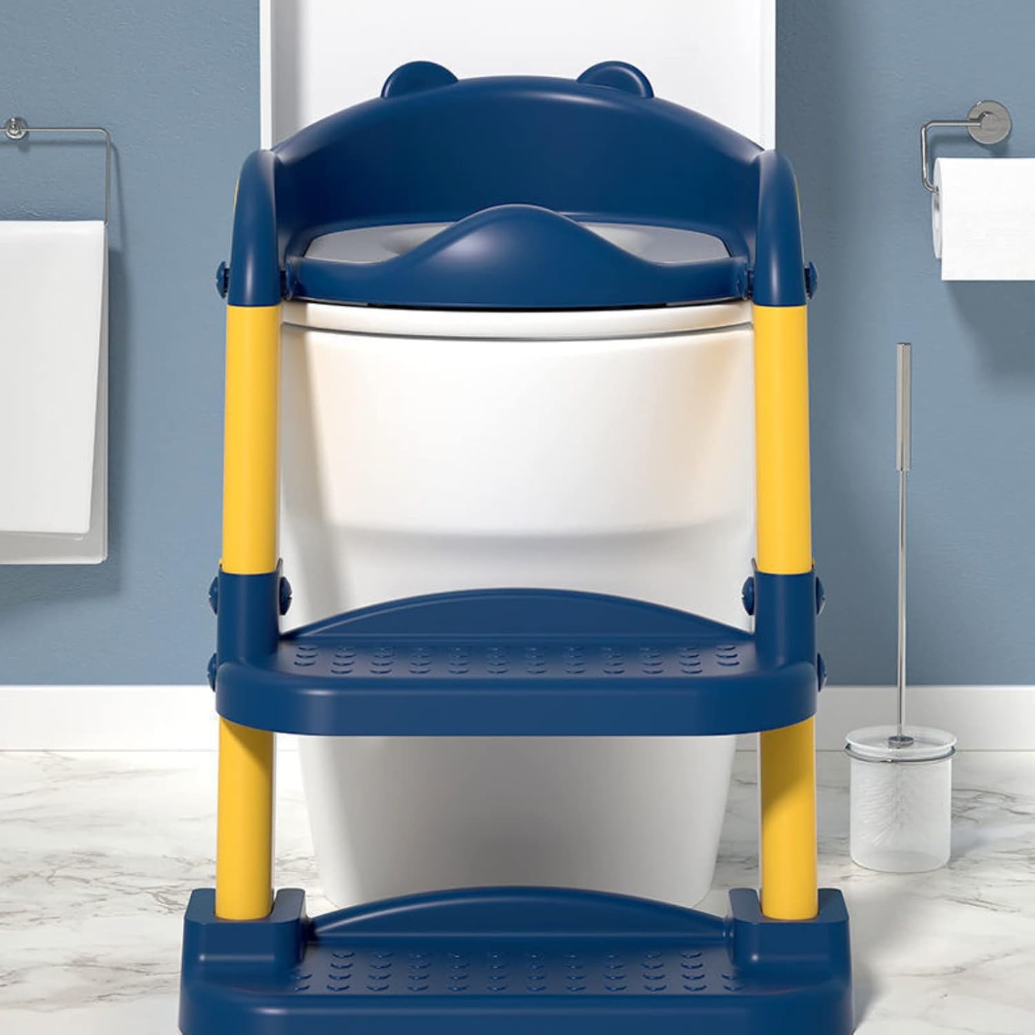 CARLA HOME Potty Training Seat with Step Stool Ladder with Anti-Slip Design, Soft Cushion & Foldable V178-36306