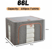 CARLA HOME 3 pack Large Clothes Storage Bins with Lids for Clothing, Bedding, Blankets, Toys (66L capacity - V178-36307
