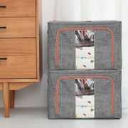 CARLA HOME 3 pack Large Clothes Storage Bins with Lids for Clothing, Bedding, Blankets, Toys (66L capacity - V178-36307
