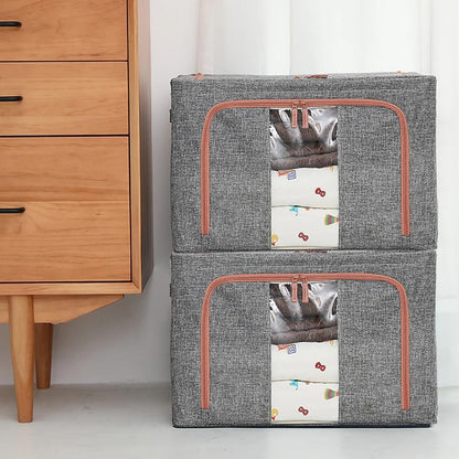 CARLA HOME 3 pack Large Clothes Storage Bins with Lids for Clothing, Bedding, Blankets, Toys (66L capacity - V178-36307