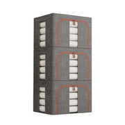 CARLA HOME 3 pack Large Clothes Storage Bins with Lids for Clothing, Bedding, Blankets, Toys (66L capacity - V178-36307