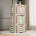 CARLA HOME 3 pack Large Clothes Storage Bins with Lids for Clothing, Bedding, Blankets, Toys (66L capacity - V178-36308