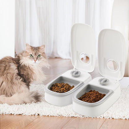 CARLA HOME 2 Meal Automatic Pet Feeder with Timer for Cat & Dog Wet & Dry Food (Dual Bowl 700ML) V178-36309