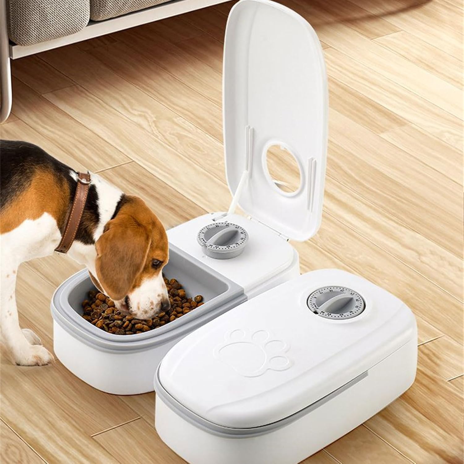 CARLA HOME 2 Meal Automatic Pet Feeder with Timer for Cat & Dog Wet & Dry Food (Dual Bowl 700ML) V178-36309