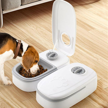 CARLA HOME 2 Meal Automatic Pet Feeder with Timer for Cat & Dog Wet & Dry Food (Dual Bowl 700ML) V178-36309