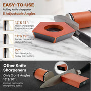 CARLA HOME Rolling Knife Sharpener Kit with 5 Magnetic Angles (12 degrees/15 degrees/17 degrees/19 degrees/22 V178-36310