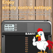 CARLA HOME Automatic Chicken Coop Door with Timer & LCD Screen, Anti-Pinch Safety, Easy Battery Operation & V178-36311