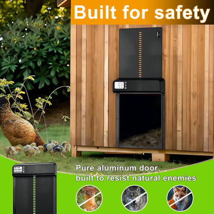 CARLA HOME Automatic Chicken Coop Door with Timer & LCD Screen, Anti-Pinch Safety, Easy Battery Operation & V178-36311