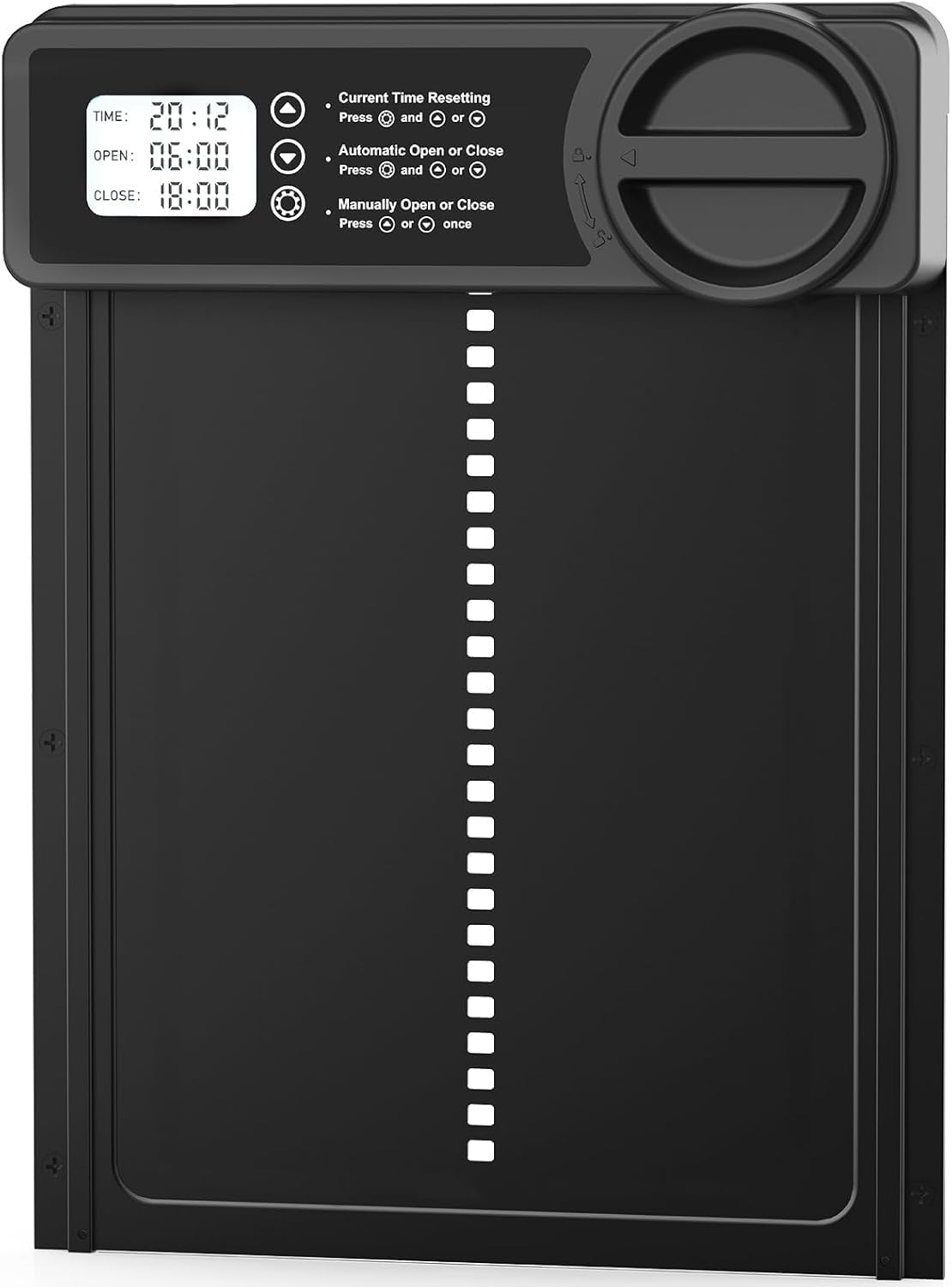 CARLA HOME Automatic Chicken Coop Door Opener with Timer Control, Anti-Pinch Protection, LCD Display & V178-36314