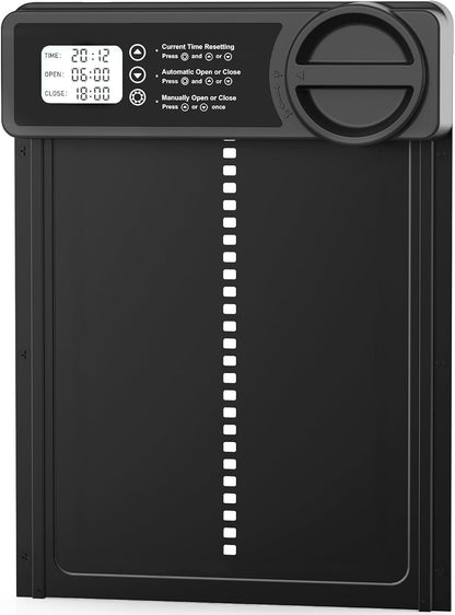 CARLA HOME Automatic Chicken Coop Door Opener with Timer Control, Anti-Pinch Protection, LCD Display & V178-36314