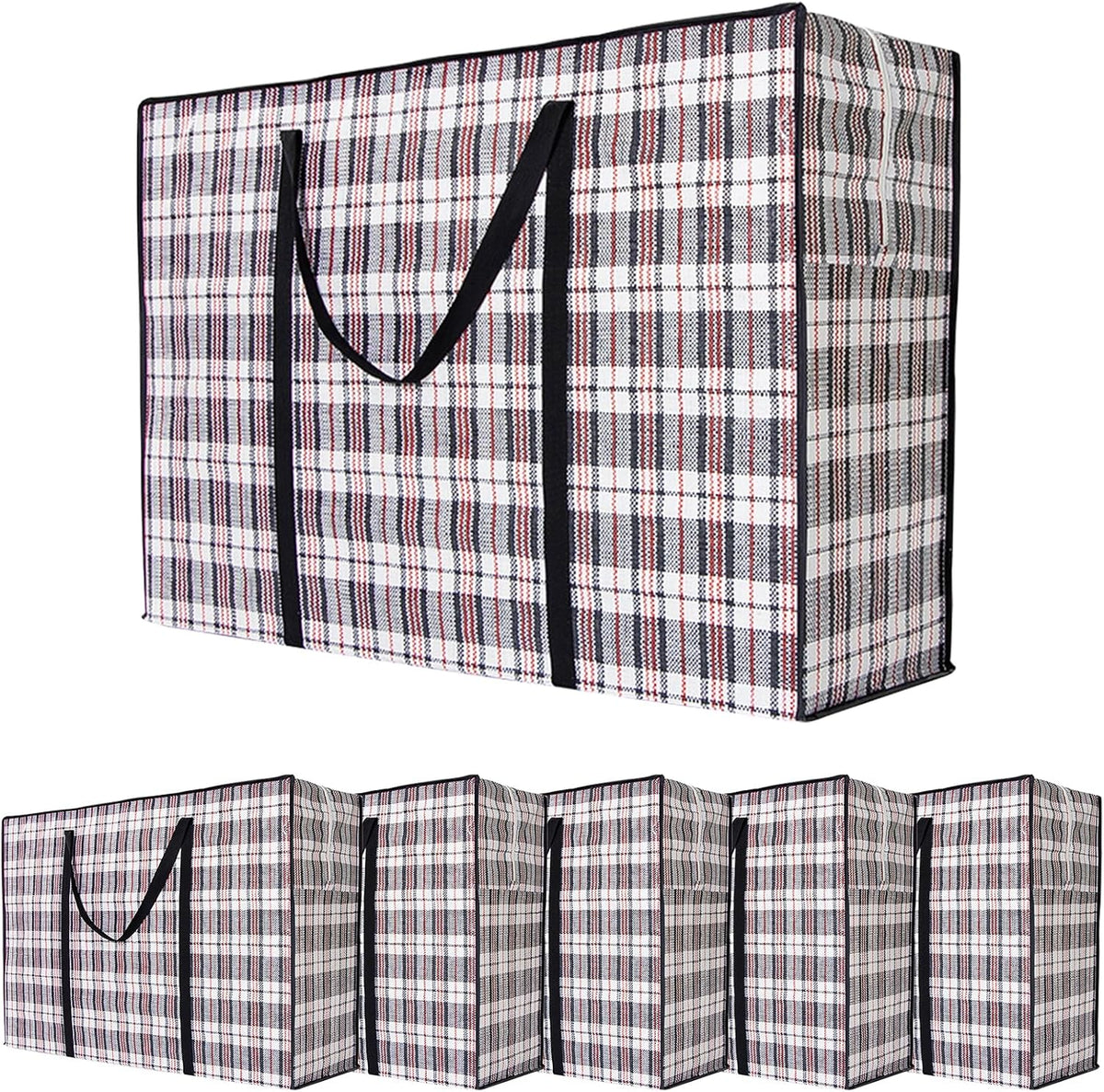CARLA HOME 6 Pack Large Moving Storage Bags with Zipper & Handles for Clothes, Bedding, Blankets, Dorm & V178-36315