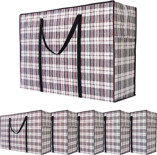 CARLA HOME 6 Pack Large Moving Storage Bags with Zipper & Handles for Clothes, Bedding, Blankets, Dorm & V178-36315
