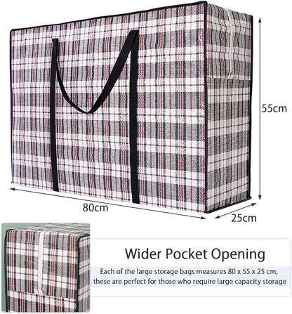 CARLA HOME 6 Pack Large Moving Storage Bags with Zipper & Handles for Clothes, Bedding, Blankets, Dorm & V178-36315