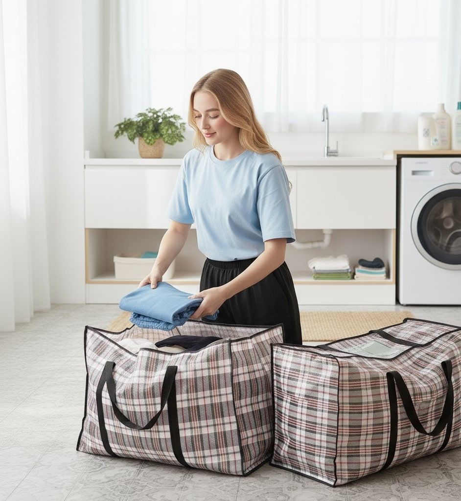 CARLA HOME 6 Pack Large Moving Storage Bags with Zipper & Handles for Clothes, Bedding, Blankets, Dorm & V178-36315