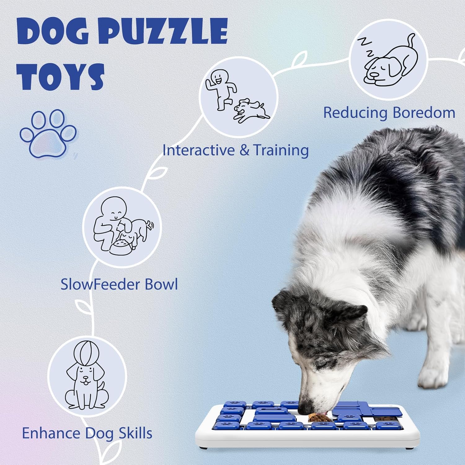 CARLA HOME Interactive Dog Puzzle Toy Slow Feeder Treat Dispenser for Dogs & Cats V178-36319