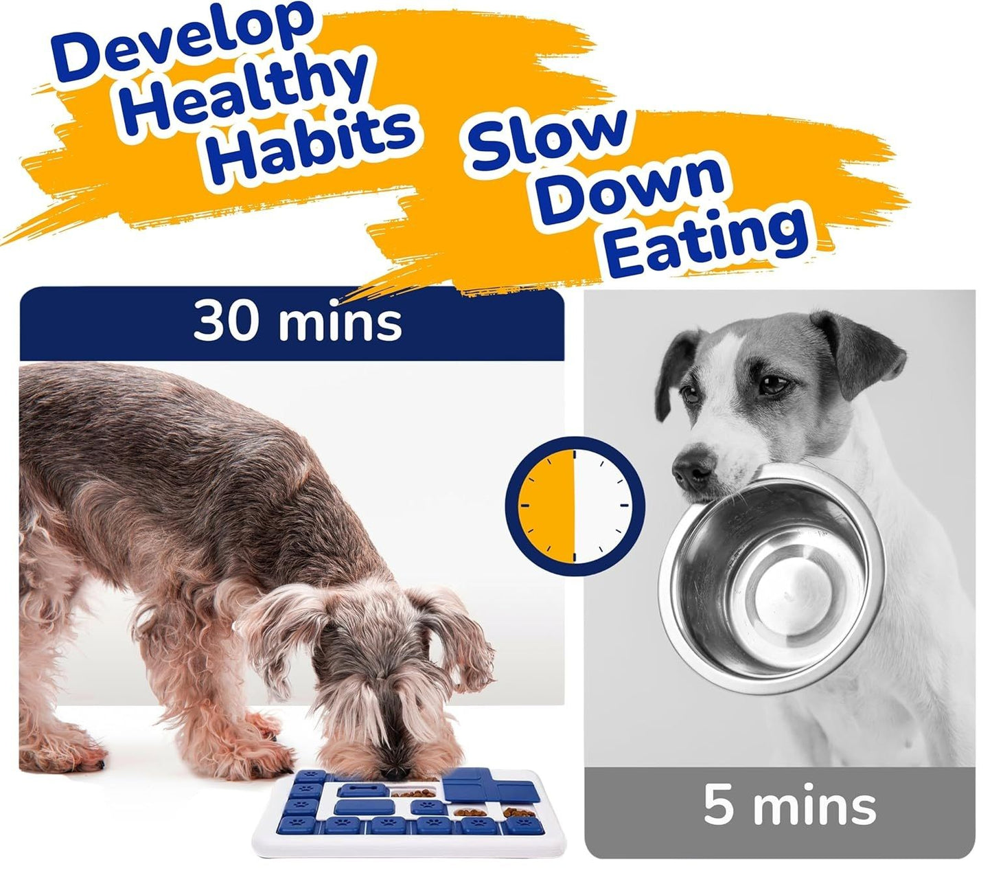 CARLA HOME Interactive Dog Puzzle Toy Slow Feeder Treat Dispenser for Dogs & Cats V178-36319